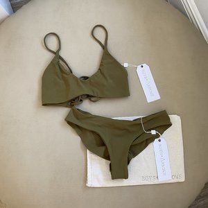 Boys + Arrows Bikini Set : Small Green Swimsuit